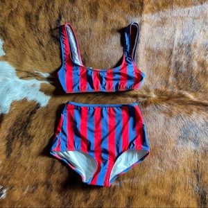 Solid & striped red the Brigitte high waisted two piece bikini